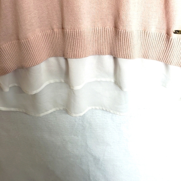 Calvin Klein 3/4 Sleeve Sweater Pink  Lightweight Shirt bottom Size M - Picture 6 of 7